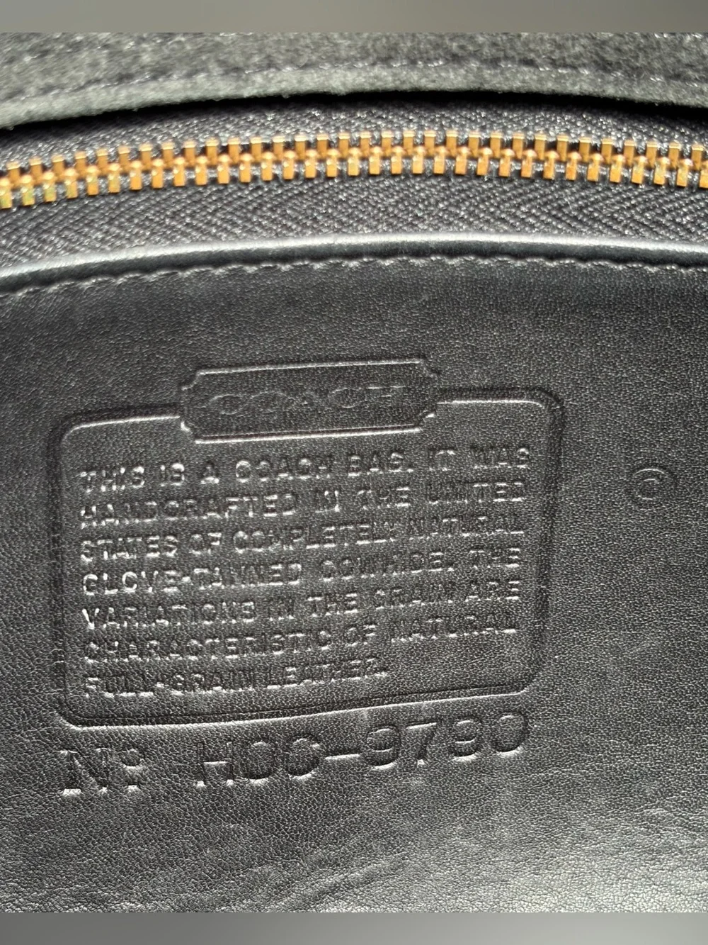 Vintage COACH City Bag Black Leather style 9790 EUC